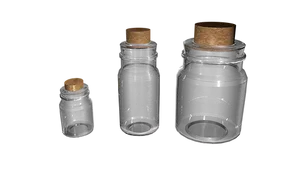 Glass Jars With Corks PNG Image