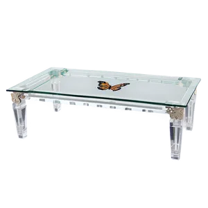 Glass Table With Butterfly Motif Png Rax72 PNG Image