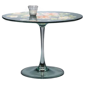 Glass Table With Floral Pattern Png Mlt27 PNG Image