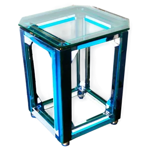 Glass Table With Geometric Base Png 45 PNG Image