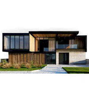 Glass-walled Modern House Designs Png Svm PNG Image