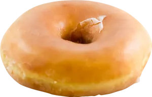 Glazed Donut Black Background PNG Image