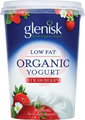 Glenisk Organic Strawberry Yogurt PNG Image