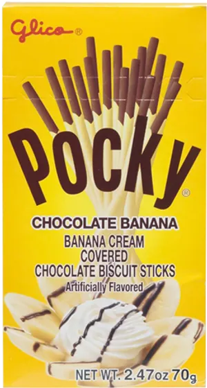 Glico Chocolate Banana Pocky Packaging PNG Image