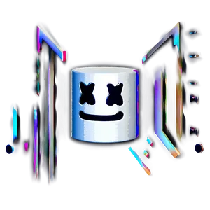 Glitch Art Marshmello Face Png Boo PNG Image