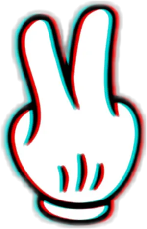 Glitch Effect Hand Gesture PNG Image