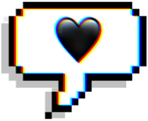 Glitched Heart Graphic PNG Image