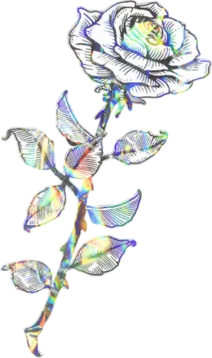 Glitched Rose Artwork PNG Image