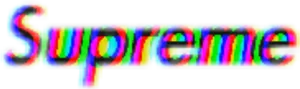 Glitched Supreme Logo PNG Image