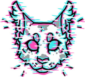 Glitched Tiger Avatar PNG Image