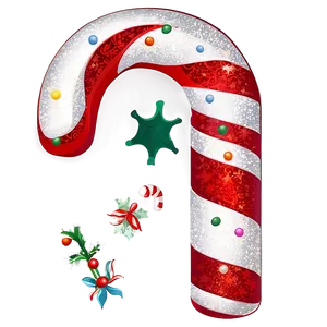 Glitter Candy Cane Christmas Png Xmg PNG Image