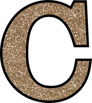 Glitter Gold Letter C PNG Image