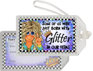 Glitter In Veins Luggage Tag PNG Image