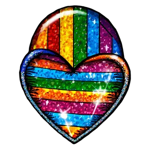 Glitter Rainbow Heart Png 75 PNG Image