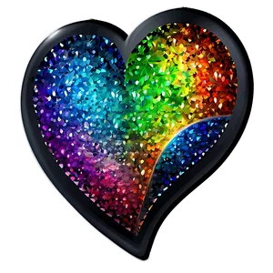 Glitter Rainbow Heart Png Aga PNG Image