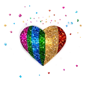 Glitter Rainbow Heart Png Vop69 PNG Image