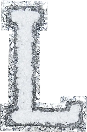 Glitterand Fluff Letter L PNG Image