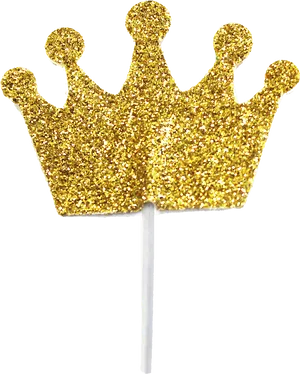 Glittering Golden Crown Topper PNG Image