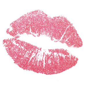 Glittering Lipstick Kiss Print PNG Image