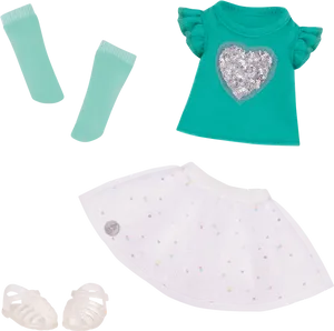 Glittery Girls Outfit Set PNG Image