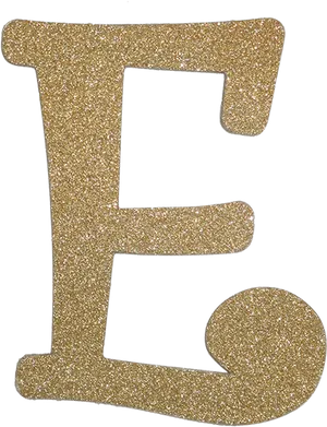 Glittery Gold Letter E PNG Image