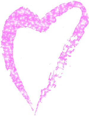 Glittery Pink Heart Outline PNG Image