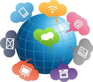 Global Communication Network Concept PNG Image