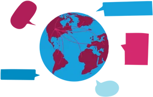 Global Communication Network Concept PNG Image