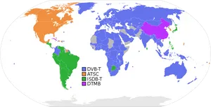 Global Digital T V Standards Map PNG Image