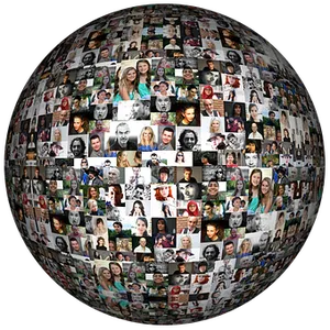 Global Mosaicof Faces PNG Image
