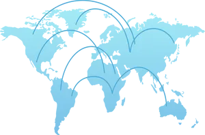 Global Network Connections Map PNG Image