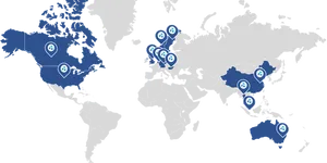 Global Network Distribution Map PNG Image
