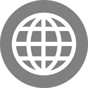 Global Network Icon Gray Background PNG Image