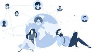 Global Online Networking Illustration PNG Image