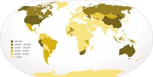 Global Population Density Map PNG Image