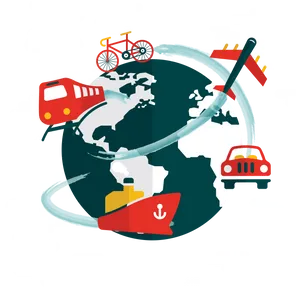Global Travel Modes Illustration PNG
