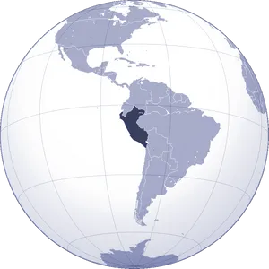 Globe View South America Highlighted PNG Image