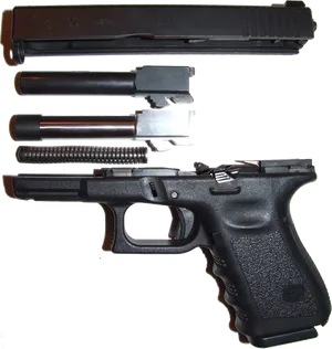 Glock Pistol Disassembled PNG Image