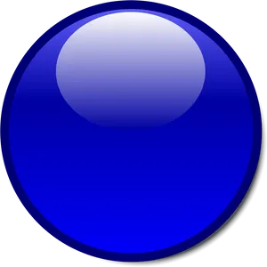 Glossy Blue Button Graphic PNG Image