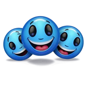 Glossy Blue Cheerful Emoji Png Qmm PNG Image