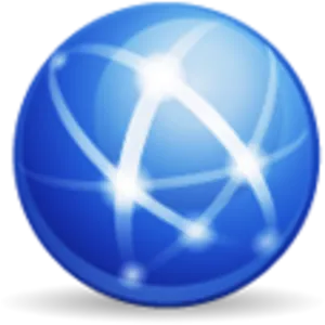 Glossy Blue Network Icon PNG Image