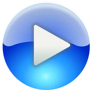 Glossy Blue Play Button PNG Image