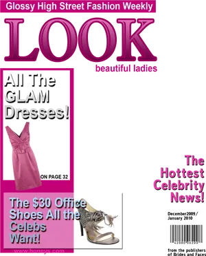 Glossy Fashion Magazine Cover January2010 PNG Image