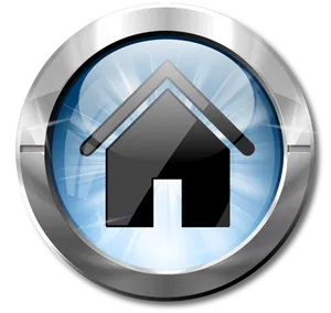 Glossy Home Icon Design PNG Image