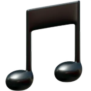 Glossy Music Note Graphic PNG Image