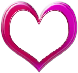 Glossy Pink Heart Frame PNG Image