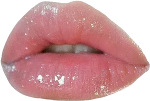 Glossy_ Pink_ Lips_ Closeup.jpg PNG Image