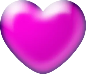 Glossy Pink3 D Heart PNG Image