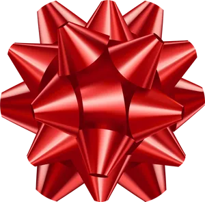 Glossy Red Gift Bow PNG Image