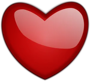 Glossy Red Heart Clipart PNG Image